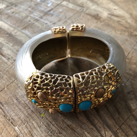 Alexis  Bittar's  Bracelet Ethnic,  Filigree and Stones - Picture 1 of 11